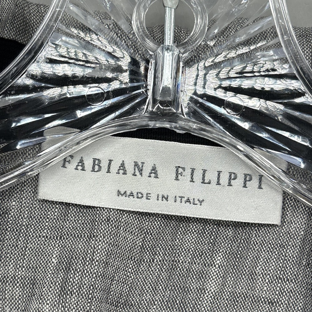 Fabiana Filippi Blazer Womens XS Black Cotton Contrast Collar Italy Jacket - Picture 4 of 12